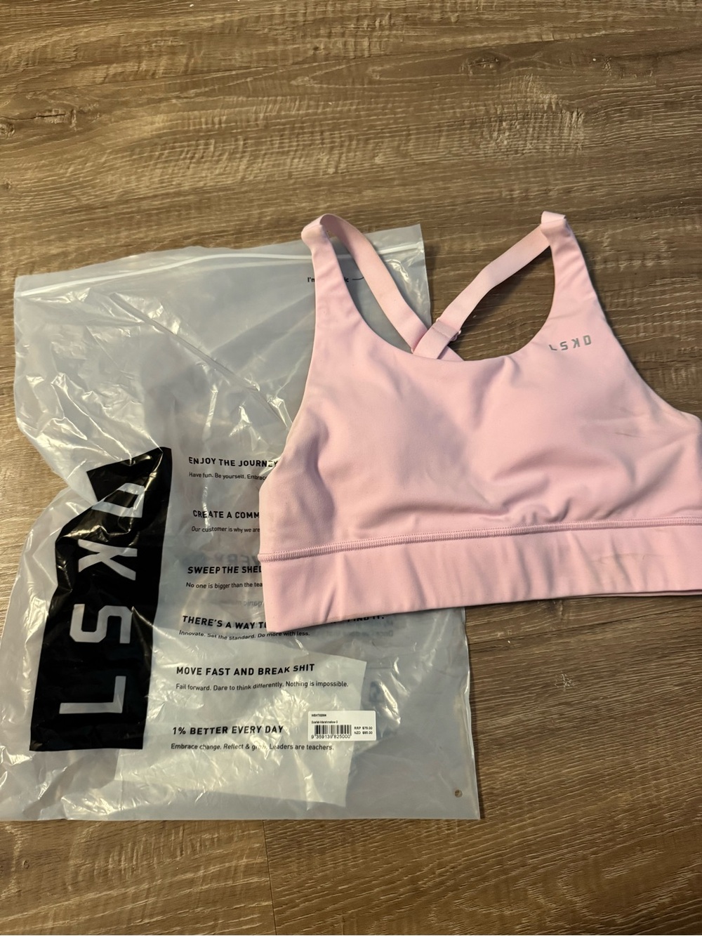 LSKD NWT Light Pink Cross-Back Sports Bra Hyrox